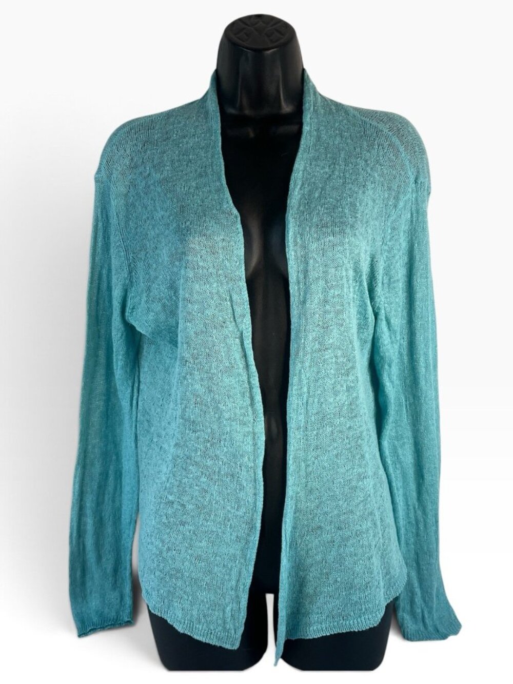 Eileen Fisher Womens Delicate Organic Linen Drape Cardigan Sweater sz M